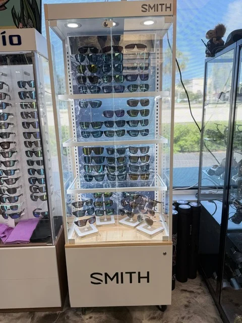 Smith sunglasses display inside the shop