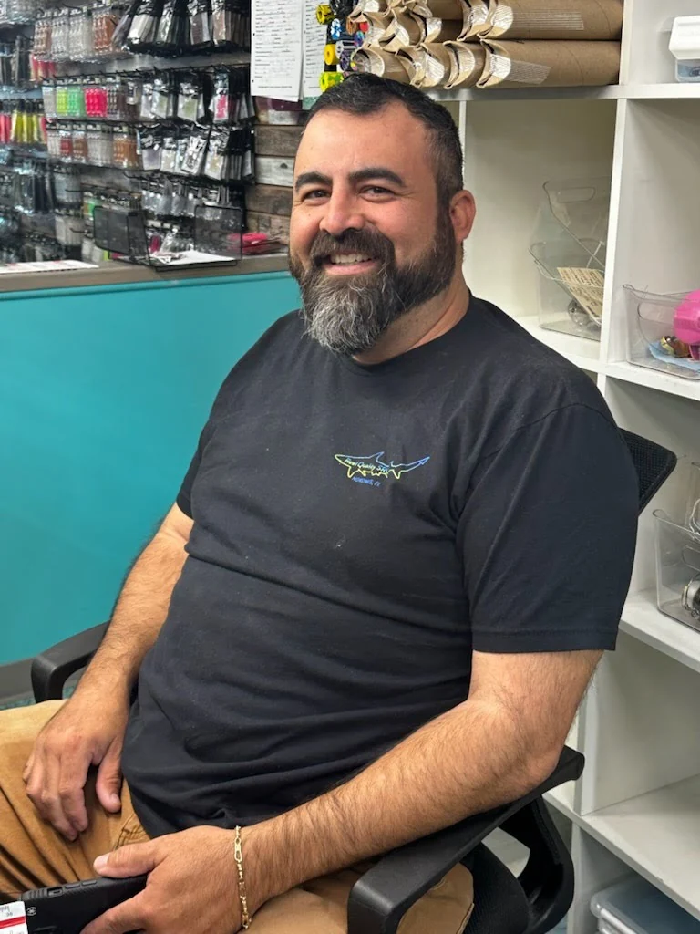 Santos, custom rod builder and reel specialist at Reel Quality SRQ.